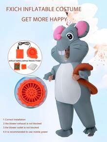 Inflatable Mouse Costume, Suitable For Women And Men Adults, Cosplay Party Inflatable Full Body Mouse Suit, Inflatable Costume, Halloween - Mouse - View 3