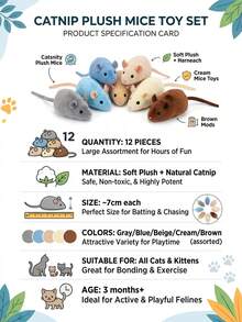 1/5/10pcs Mouse Cat Toys Interactive Teaser Toys Indoor Pet Cat Supplies - View 10