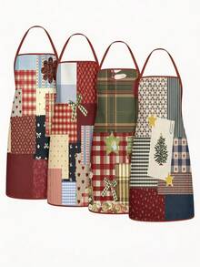 1/2/4pcs Christmas Apron, With A Highly Stylish Design, Suitable For Cooking In The Kitchen, For Festivals And Parties. It's Also A Great Gift To Give To Friends. - Multicolor - View 10