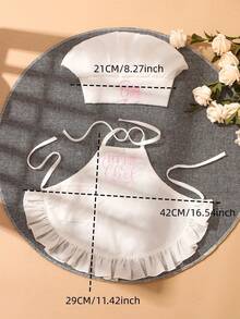 Photography Props Baby White Embroidered Chef Costume Little Chef Outfit White Chef Hat With Pink Trim Apron Set Unisex Baby Photo Outfit - White - View 11
