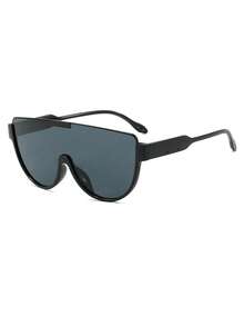 1 Pair Women's Oversized Personalized Retro Fashion Glasses, Versatile And Minimalist, Suitable For Summer Beach Vacation, Outdoor Activities And Travel - Black - View 5