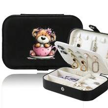 Jewelry Box Women Jewelry Organizer Display Travel Large Capacity Jewelry Case Luxury PU Leather Jewelry Case Multiple Compartments Classification Box - Black - View 17