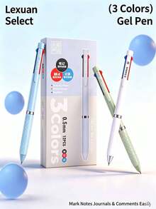 1/3 Pulpen Tinta Netral Morandi 3-in-1 yang Dapat Ditarik, Spidol Cepat Kering Hitam Merah Biru, Pulpen Tanda Tangan Multifungsi untuk Pelajar dan Kantor, Perlengkapan Kantor dan Sekolah, Hadiah Kembali ke Sekolah untuk Teman - Pulpen tiga warna - View 5