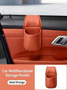 1pc Car Multi-Function Storage Pocket, Car Door Side Cup Holder, Car Seat Organizer Bag, Car Interior Phone Holder, Bluetooth Earphone Data Cable Lipstick Cosmetic Storage Bag, Car Side Storage Mini Trash Can, Car Storage Essential - Multicolor - View 17