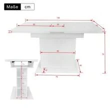 Extendable Dining Table, Dining Table With Storage, Rectangular Dining Table, Coffee Leisure Table, Modern Simple Iron Dining Table, Space-Saving Multifunctional Dining Table, White - White - View 2