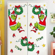 The Grinch 2pcs Large Christmas Window Decals The Cartoon PVC Static Cling Stickers Window Decoration Glass Stickers,Suitable For Neutral Style Room, Bedroom And Game Room Home Decor - Bear Height Chart - View 4