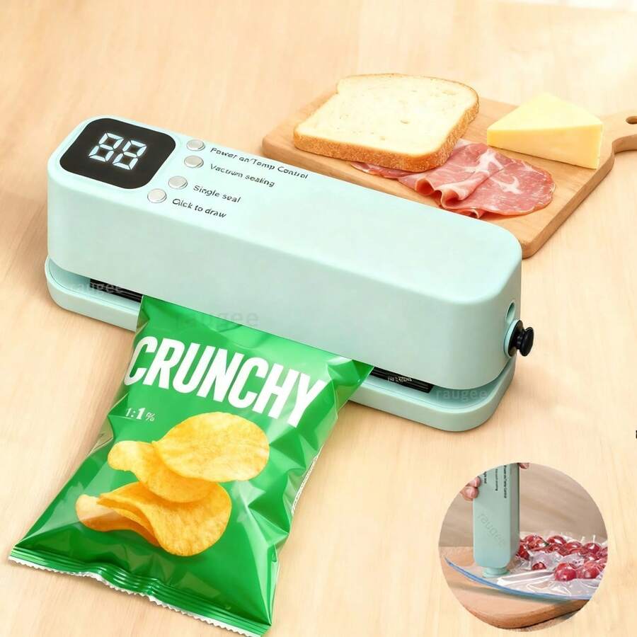 1 Set Portable Handheld Vacuum Sealer, Food Preservation Vacuum Bags, Suitable For Kitchen Food Preservation Storage And Snack Bag Single Sealing Function, Electric Vacuum Pump, Refrigerator Vacuum Storage Bags, Camping