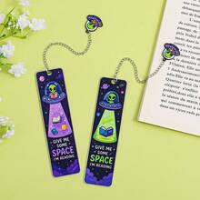 1 buah/2 buah Pembatas Buku Stainless Steel Bergambar UFO Dua Sisi dengan Kutipan Bacaan Alien yang Menarik, Pembatas Buku Hadiah untuk Pembaca dan Penulis, Cocok untuk Membaca di Malam Hari, Penanda Halaman Bacaan yang Lucu, Kolektor Antarbintang. - warna - View 11
