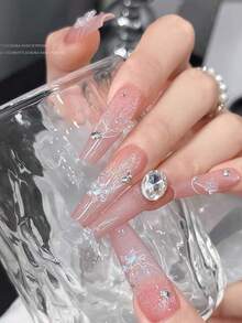 30pcs Autumn/Winter Snowflake Mixed Assortment New Winter Translucent White Snowflake Nail Art Charms, Icy Transparent Y2K Manicure Decorations, White Snowflake Shaped Nail Art Components - Multicolor - View 3