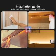 USB LED Light Strip, White & Warm White Indoor Background Light With Push-Button Controller, Easy Installation For Living Room, Holiday Party, Home Decoration - Multicolor - View 7