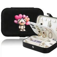 Jewelry Box Women Jewelry Organizer Display Travel Large Capacity Jewelry Case Luxury PU Leather Jewelry Case Multiple Compartments Classification Box - Black - View 5