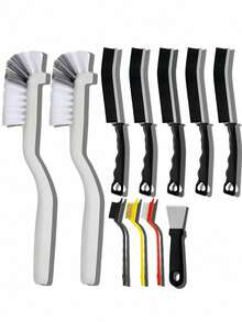 6pcs/11pcs Premium Gap Cleaning Brush Set, Heavy Duty Stiff Bristle, Multi-Purpose Deep Cleaning Tool, Suitable For Bathroom, Kitchen, Window Tracks, Bathtub, Car, Faucet, Cup And Teapot - Multiple Styles and Colors - View 12