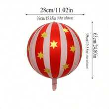 2pcs 22 Inch 4D Striped Star & 3D Round Foil Balloons, Birthday Party Decorations, Suitable For 1st Birthday Party Scene Decor - Star and Stripe Balloons - View 2