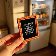 1pc Wooden Photo Frame Fridge Magnet - Fun Text Fridge Decor Magnet, Home Decoration! - A - View 2