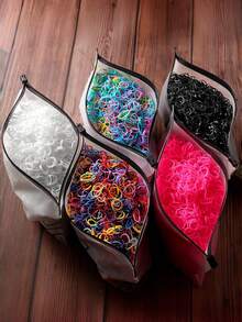 1000pcs Dopamine Colorful Rubber Bands Hair Ties Hair Rings Non-Damaging Hair Ropes Multi-Purpose Hair Accessories Rubber Bands Gift - Multicolor - View 3