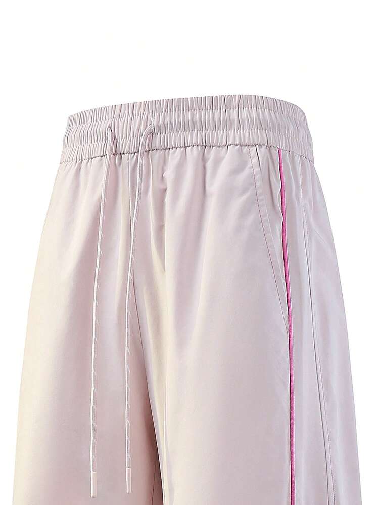 NBCT New Women's Outdoor Long Pants, Elastic Waist Drawstring Outdoor Commute Casual Long Pants - Pink - View 3