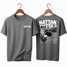 Camisa Camiseta  Unissex Natan 100% Algodão show moderno dia a dia - Cinza - Visão 1