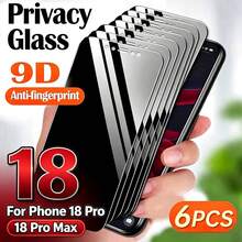 6pcs Anti-Peeping Screen Protector, Compatible With Phone 18 Pro Max/Phone 18 Pro/Phone 11/12/13/14/15/16/17 Full Series And Plus Models, Perfectly Fits Phone 11/12 Pro Max/13 Mini/12 Mini/17 Air, Anti-Peeping Tempered Glass Privacy Screen Protector - Black - View 41