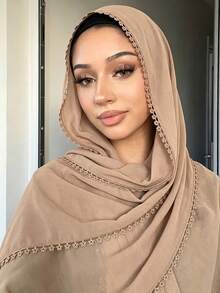 Khaki - Lace Trim
