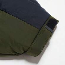 Adidas Men's Vintage Workwear Sports Hooded Down Padded Jacket, Autumn/Winter, JD3754 - Army Green/Navy Blue - View 4