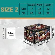 Multi-Size Options, Fun Cartoon Print Foldable Storage Box With Zipper Handle, Upgraded Fabric Large Capacity Storage Bin, Suitable For Wardrobe, Dorm, Underbed Storage, Organizing Clothes, Bedding, Toys, Miscellaneous Items, Home Moving Organization Storage Box - Multi-color - View 13