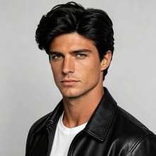 Fashion Men's Short Curly & Straight Synthetic Wig, Natural Black & Dark Brown Male Daily Party Halloween Cosplay Costume Wig - Multicolor - View 14