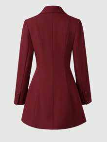 Women's Red Elegant Casual Daily Commute Business Office Blazer Dress With Padded Shoulders And Double-Breasted Design, Formal Evening Dresses For Women, Elegant Dress, Winter Dress - Red - View 9
