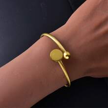 Light Luxury Classic Stainless Steel 18K Gold Plated Twisted Wire Beaded Bracelet, Unisex, Suitable For Daily Wear And Parties, Perfect Gift - Gold - View 3
