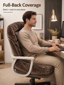 1PC Chair Seat Cushion With Lumbar Support,Office Chair Cushion,Soft Non-Slip Seat Pad,Back Support Cushion,Thick Chair Pad For Desk Chair,Dining Chair,Home Office,Study Room,Patio,Student Dorm,Work Chair,Home Seating - Integrated Seat and Backrest - View 3
