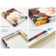 1件客製化照片帆布海報－個性化有框或無框牆面藝術，使用您自己的照片，現代極簡居家裝飾，室內/室外可用，松木框架 - 彩色 - 查看 10
