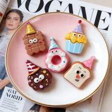 5/10/15pcs Cute Party Dessert Fridge Magnets, Resin Donuts, Toast, Cupcakes, Fridge Stickers, Decorative Magnets For Refrigerator And Kitchen, Best Gift For Christmas And Holiday Parties - Multicolor - View 1