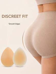 1 Pair Silicone Hip Lift Pads, Detachable Glue-Free Inner Lining, Soft Skin-Friendly, Natural-Looking Butt Lift Effect, Invisible And Seamless, Can Be Worn With Jeans, Casual Pants, Shorts, Built-In Shaping Pads In Underwear, Easily Create Full Butt Shape - Khaki - View 7