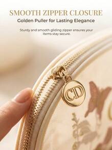 Christian Dior Materiel CD 刺繡收納包，蝴蝶與花卉設計化妝包 - 米色 - 查看 7