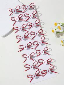 10pcs Girls Multi-Color Flower Bow Hair Clips Hair Accessories Headwear Top Clip Back Clip Side Clip Alligator Hair Clip Daily Use - Red - View 7