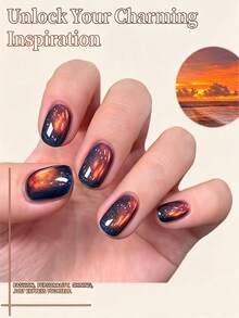 BORN PRETTY 10ml 玻璃貓磁吸凝膠指甲油 Blazing Sky，UV LED 浸泡式脫色 DIY 美甲，適合派對與日常美甲設計 - 藏蓝色 - 查看 6