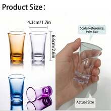 6pcs Small Plastic Acrylic Wine Glasses, Suitable For Bar, Pub, Club, Restaurant And Home Use - Perfect For Serving Juice, Beverages And Summer/Winter Drinks - Yellow - View 4