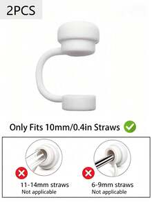 6pcs/2pcs Reusable Silicone Straw Caps, Leak-Proof Splash-Proof Dust-Proof, Suitable For Cups, Back To School Essential - Multicolor - View 16