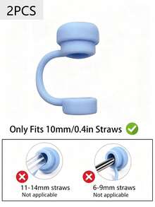 6pcs/2pcs Reusable Silicone Straw Caps, Leak-Proof Splash-Proof Dust-Proof, Suitable For Cups, Back To School Essential - Multicolor - View 15