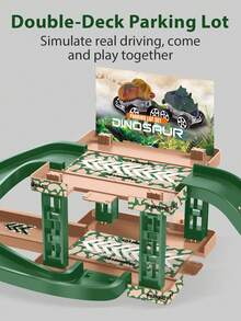 Children's Engineering Vehicle Double-Layer Track Parking Lot Toy Set, Durable Assembling Sliding Track, Includes Multiple Small Cars, Double-Layer 3D Parking Platform With Straight, Curved, And Arc-Shaped Sliding Tracks, Simulates Real-Life Scenarios, Can Be Freely Assembled And Built, Develops Children's Hands-On Assembly Skills And Spatial Imagination. Thickened Anti-Drop Plastic Material, Rounded Edges With No Burrs - Multicolor - View 9