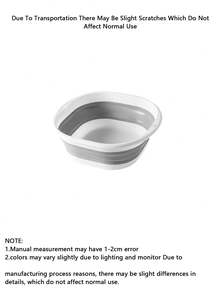 Foldable Space-Saving Sink Basin - Durable Plastic, Portable Folding Washbasin For Home, Dorm, Camping - Modern Oval Design, Multi-Purpose, Easy To Store And Clean, Portable Washing Machine - One Size - View 14