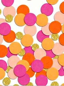 200-Piece Pink Orange Glitter Gold Polka Dot Table Decoration Confetti - Perfect For Birthday Parties, Bridal Showers, Wedding Favors, Embellishments, Table Decor - View 5