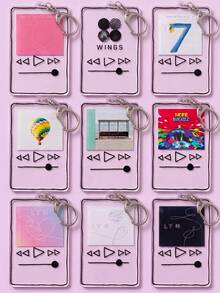 1pc/9pcs K-Pop B/TS Album Player Music Frame Aesthetic Acrylic Keychains, Classic Album Music Player Interface Design, K-Pop Fan And ARMY Gift, Back To School, Gift For ARMY, Gift For Friends - Multicolor - View 2