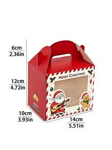 4pcs/8pcs/12pcs/24pcs Christmas Eve Handheld Window Paper Gift Boxes, Christmas Cookie Candy Storage Packaging Boxes, Donut Tart Dessert Boxes, Party Gathering Baking Packaging Empty Boxes - View 2