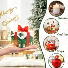 20pcs (10pcs Gift Box + 10pcs Tag) Christmas Gift Boxes With Red Ribbon Bow Design, Green Christmas Tree, Santa Claus, Snowflake Pattern Candy Gift Boxes, Suitable For Christmas, Wedding, Birthday Party Foldable Packaging Boxes, Holiday Party Home Table Decoration, Best Gift For Friends And Family - View 10