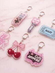 1/6pcs Cute Cartoon Ill-It Acrylic Keychain, K-Pop Friendship Bag Charm, Tour Merchandise, Concert Essential, Tour Must-Have, Fan Support Item, Fan Freebies, Perfect Decoration For Concert Bag, Perfect Gift For Fans, Party Favor, Phone Accessory, Bag Charm, Key Organizer - Multicolor - View 2