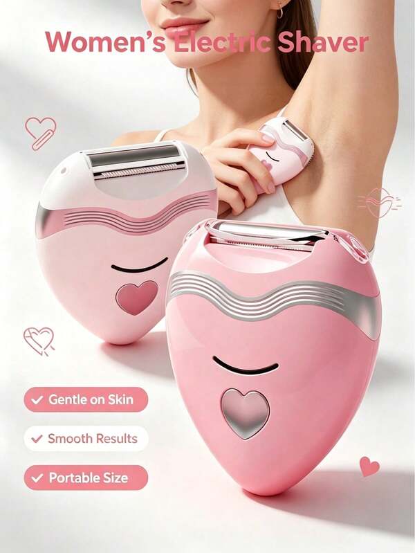 Afeitadora eléctrica con cuchilla en forma de corazón, dispositivo de depilación de doble propósito, compacta y portátil, adecuada para viajes, herramienta de belleza dedicada para piernas y axilas, afeitadora eléctrica en forma de corazón linda, herramienta de belleza portátil, herramienta de depilación de vello de axilas y piernas para viajes