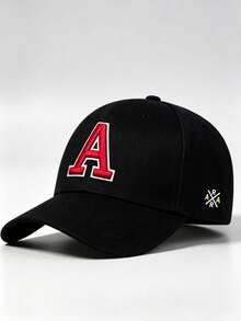 1pc Letter A Embroidered Side Cross AR Printing Hats For Men, Adjustable Design, Perfect For Parties, Hiking, And Sun Protection - Multicolor - View 4