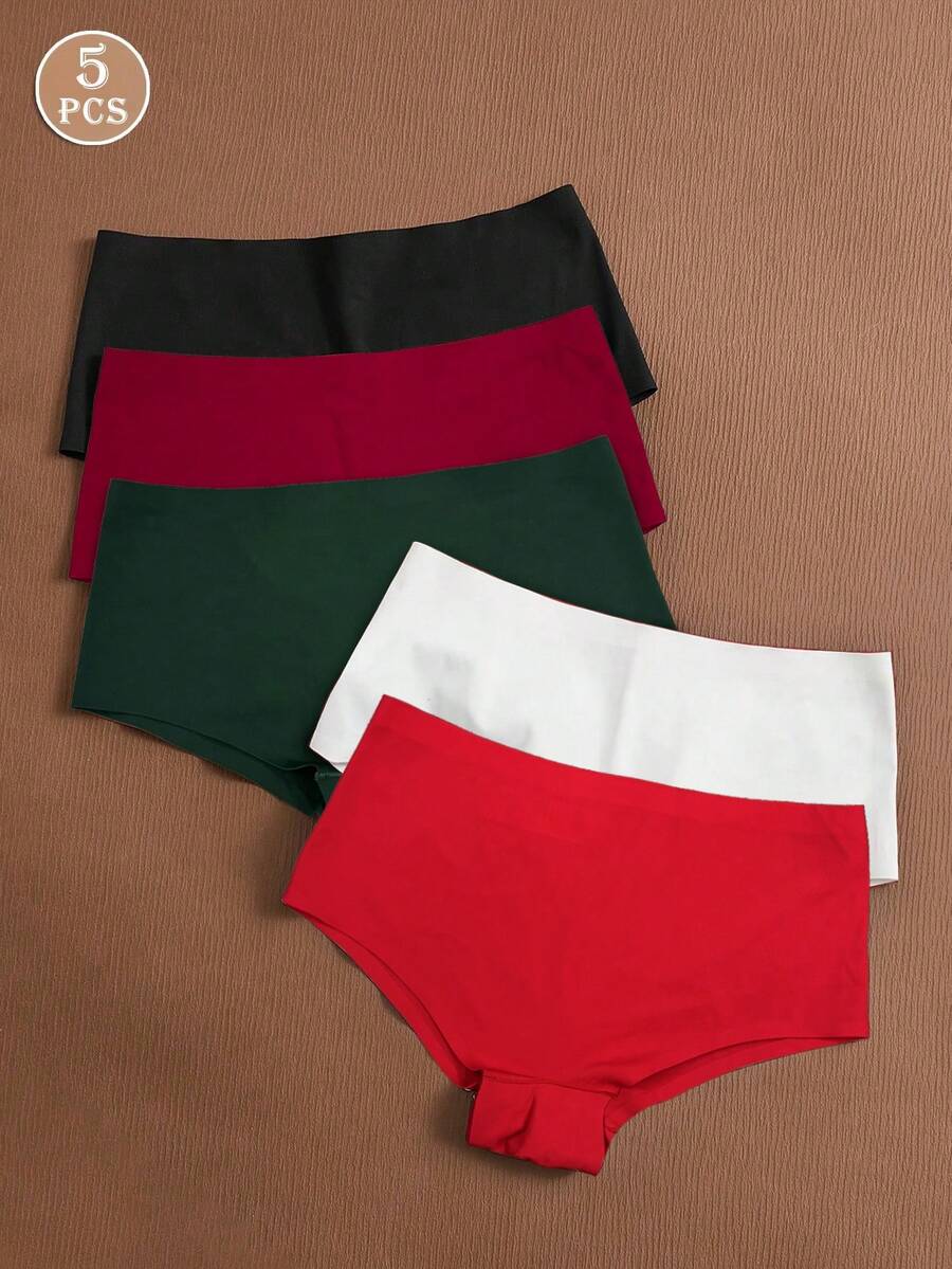 5件組女款無縫高彈性四角內褲 - 彩色 - 查看 1
