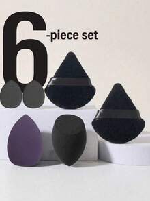 10 piezas/1 pieza Juego de esponjas de maquillaje, borla de polvo de terciopelo, esponja de corrector, borla de maquillaje, esponja de maquillaje, herramientas de maquillaje, esponjas de belleza mixtas para una aplicación perfecta de líquidos, cremas y bases, esponjas de maquillaje multicolor, base de maquillaje sin látex de uso dual seco/húmedo para rostro y corrector, borla de polvo triangular de terciopelo, esponja de belleza, esponja de maquillaje, borla de maquillaje - verde - Ver 15