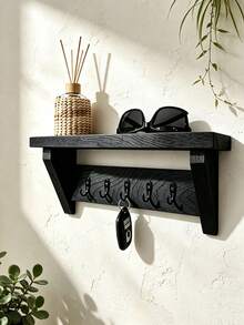 Wooden Wall Frame With Hooks - A Simple Entryway Key Management Rack, Suitable For Living Room, Bedroom And Study - View 3